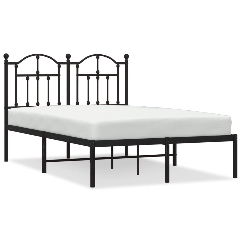 Sengeramme i metall med hodegavl svart 120x190 cm