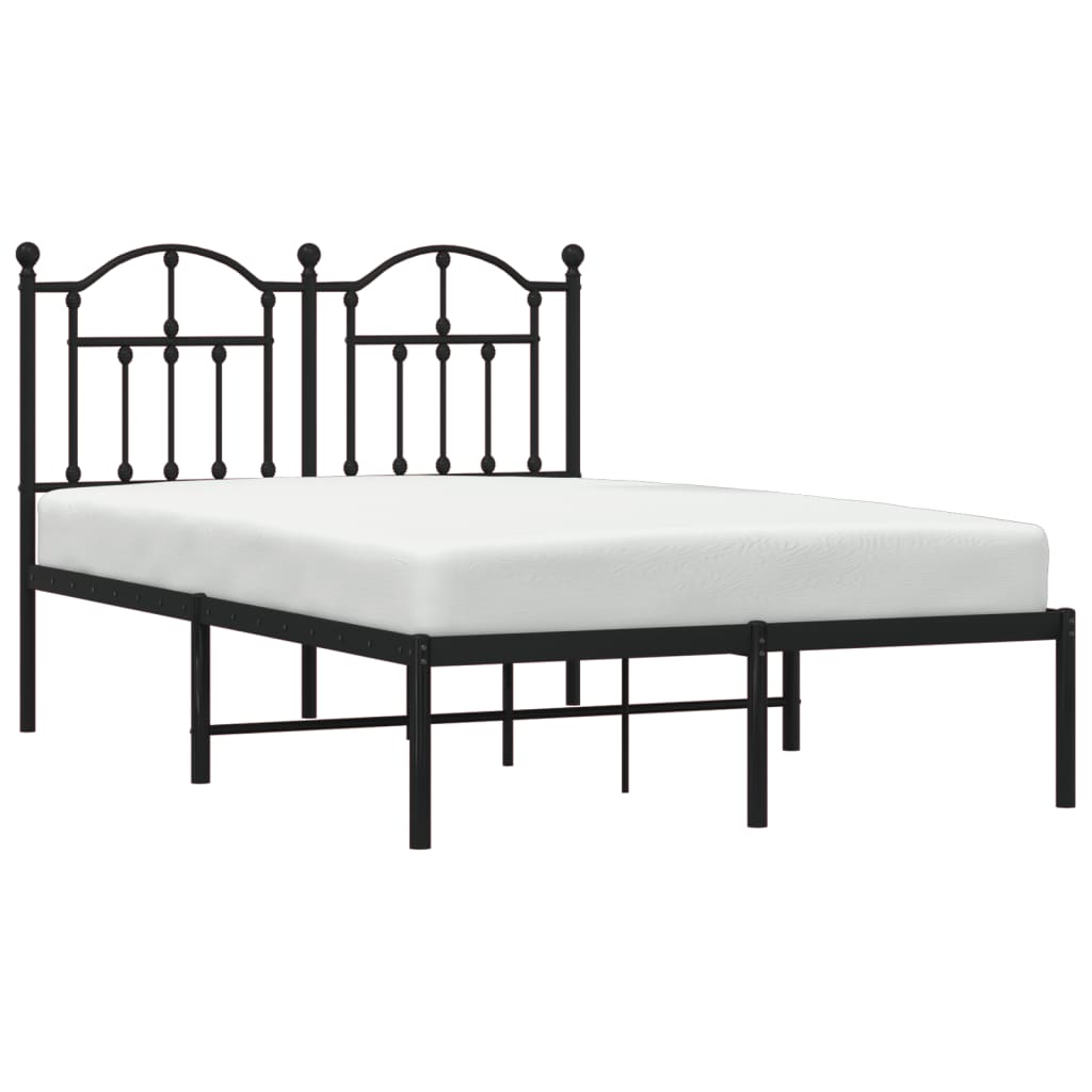 Sengeramme i metall med hodegavl svart 120x190 cm