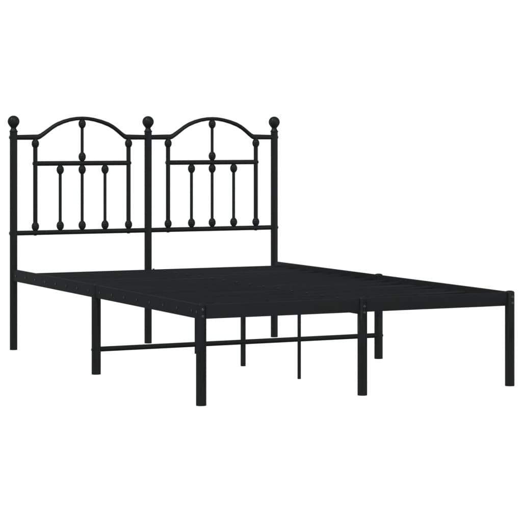 Sengeramme i metall med hodegavl svart 120x190 cm