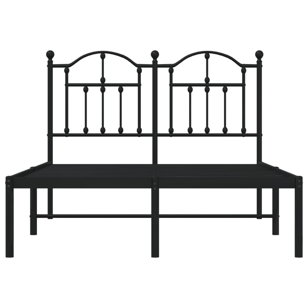 Sengeramme i metall med hodegavl svart 120x190 cm