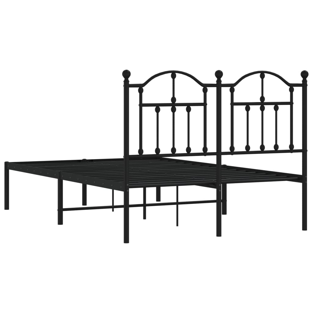 Sengeramme i metall med hodegavl svart 120x190 cm