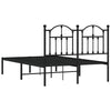 Sengeramme i metall med hodegavl svart 120x190 cm