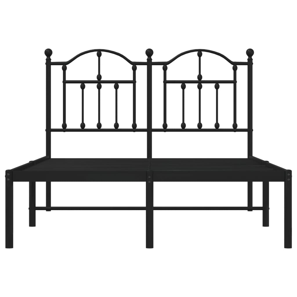 Sengeramme i metall med sengegavl svart 120x200 cm