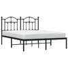 Sengeramme i metall med hodegavl svart 140x190 cm