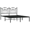 Sengeramme i metall med hodegavl svart 140x190 cm