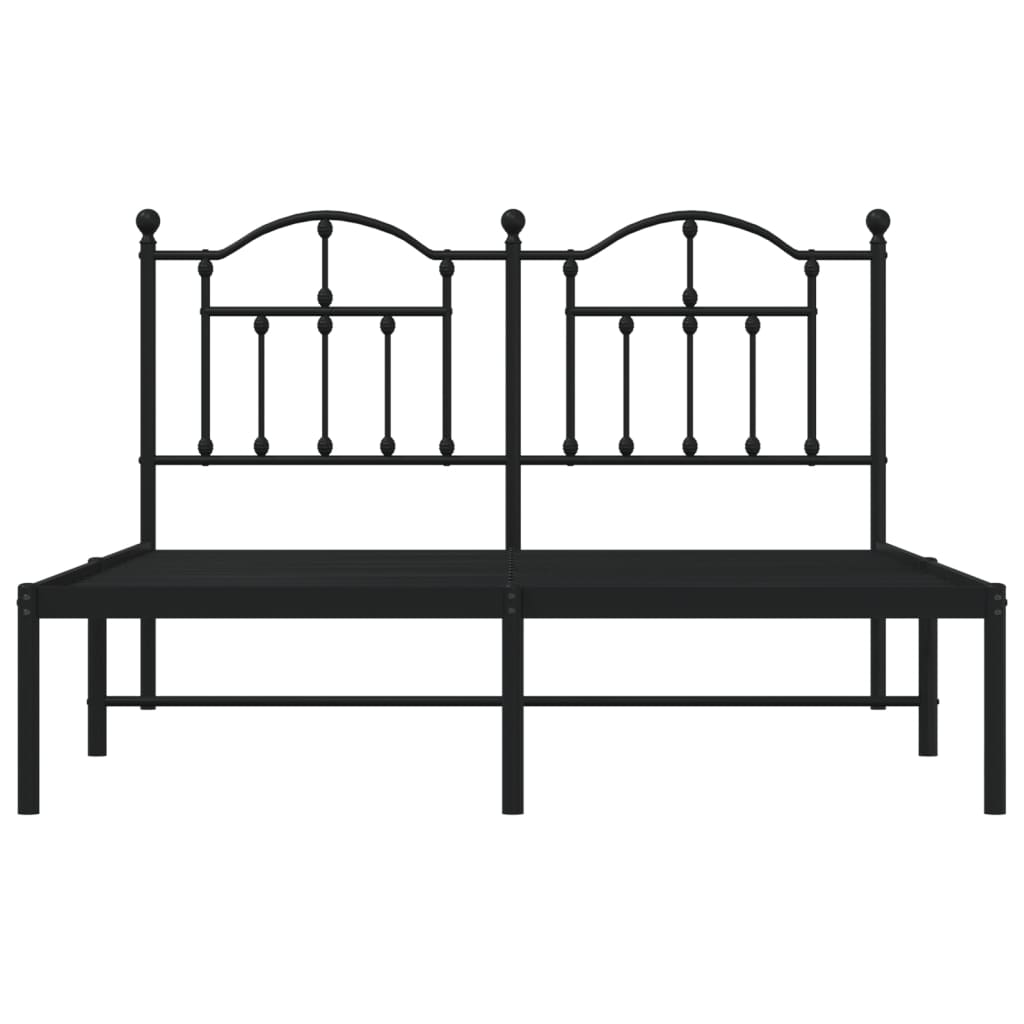 Sengeramme i metall med hodegavl svart 140x190 cm