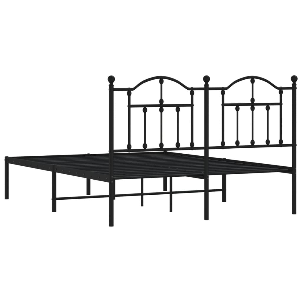 Sengeramme i metall med hodegavl svart 140x190 cm