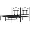 Sengeramme i metall med hodegavl svart 140x190 cm