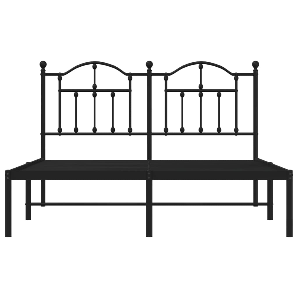 Sengeramme i metall med sengegavl svart 140x200 cm