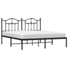 Sengeramme i metall med sengegavl svart 183x213 cm