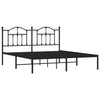 Sengeramme i metall med sengegavl svart 183x213 cm