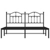 Sengeramme i metall med sengegavl svart 183x213 cm