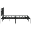 Sengeramme i metall med sengegavl svart 183x213 cm
