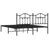 Sengeramme i metall med sengegavl svart 183x213 cm