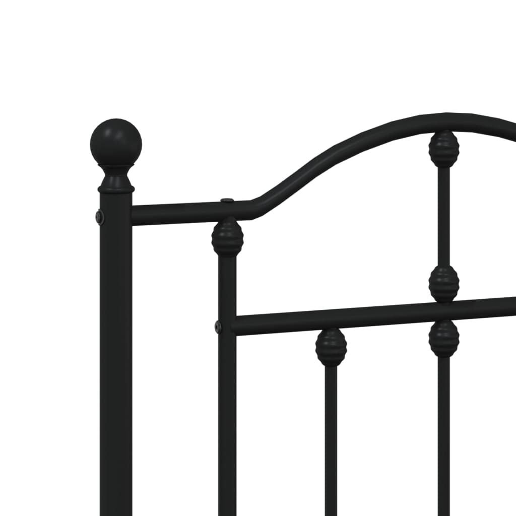 Sengeramme i metall med sengegavl svart 183x213 cm