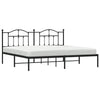Sengeramme i metall med sengegavl svart 193x203 cm