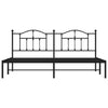 Sengeramme i metall med sengegavl svart 193x203 cm