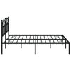 Sengeramme i metall med sengegavl svart 200x200 cm
