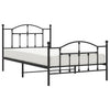 Sengeramme i metall med hode- og fotgavl svart 107x203 cm