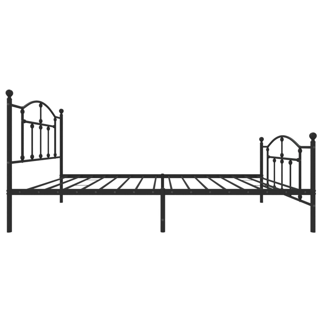 Sengeramme i metall med hode- og fotgavl svart 107x203 cm