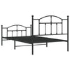 Sengeramme i metall med hode- og fotgavl svart 107x203 cm