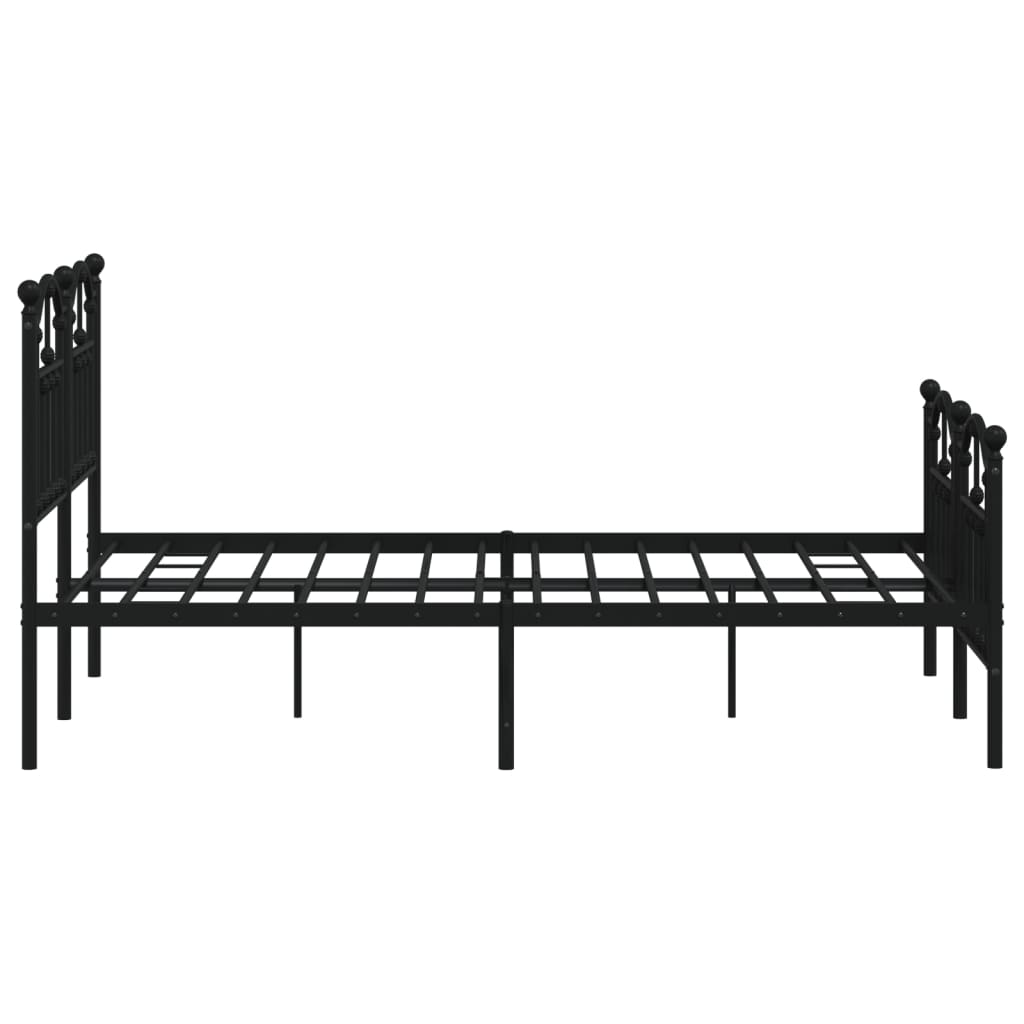 Sengeramme i metall med hode- og fotgavl svart 120x200 cm