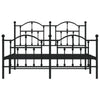 Sengeramme i metall med hode- og fotgavl svart 140x190 cm