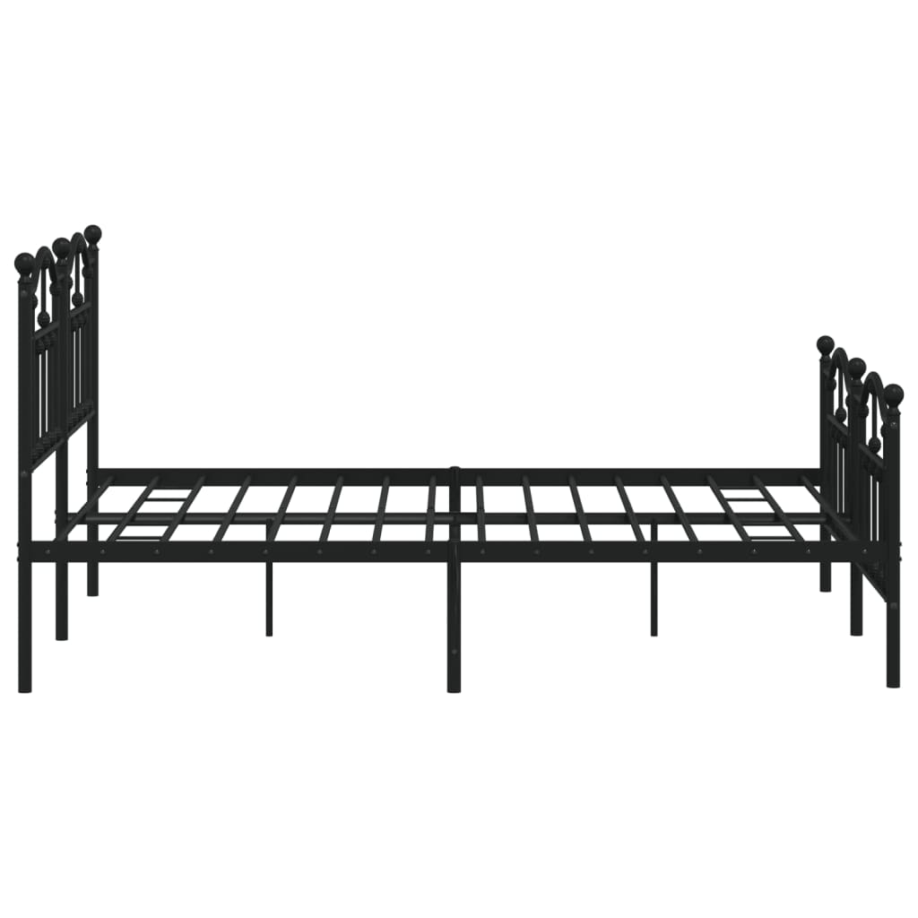 Sengeramme i metall med hode- og fotgavl svart 140x190 cm