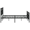Sengeramme i metall med hode- og fotgavl svart 140x190 cm