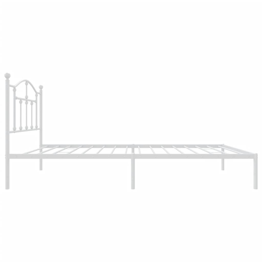 Sengeramme i metall med hodegavl hvit 90x190 cm