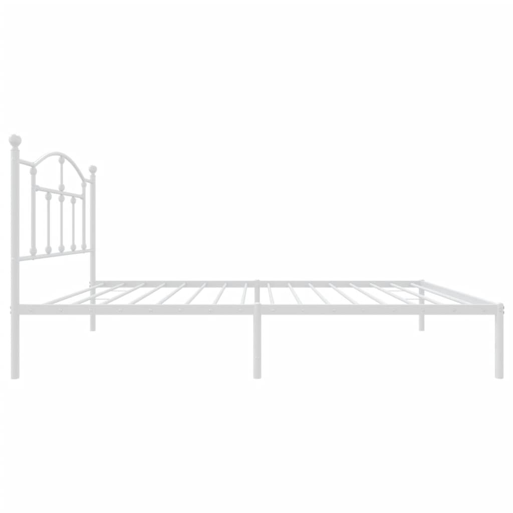 Sengeramme i metall med hodegavl hvit 100x190 cm