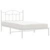 Sengeramme i metall med hodegavl hvit 107x203 cm