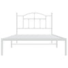 Sengeramme i metall med hodegavl hvit 107x203 cm