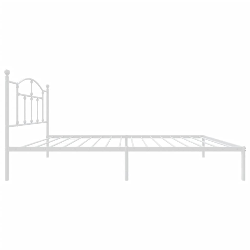 Sengeramme i metall med hodegavl hvit 107x203 cm