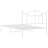 Sengeramme i metall med hodegavl hvit 107x203 cm