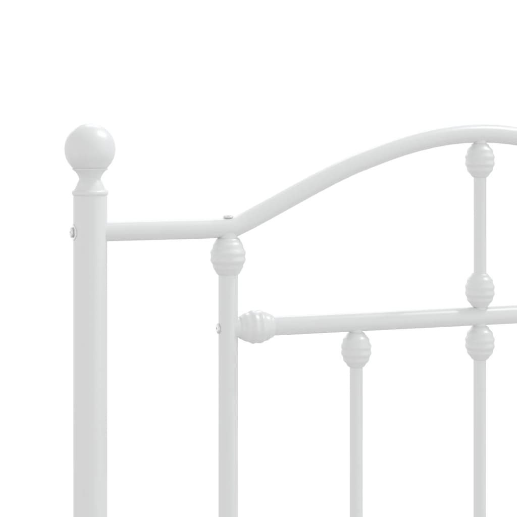 Sengeramme i metall med hodegavl hvit 107x203 cm