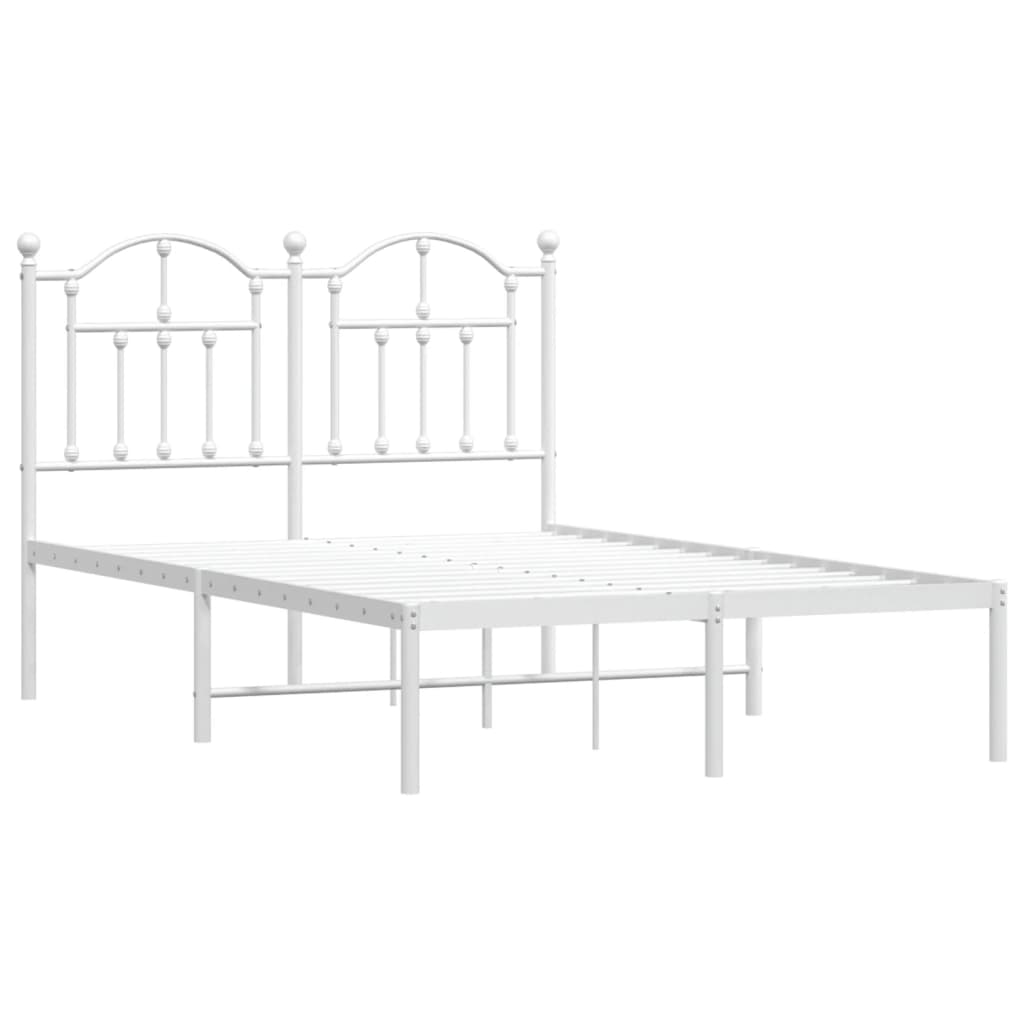 Sengeramme i metall med hodegavl hvit 120x190 cm