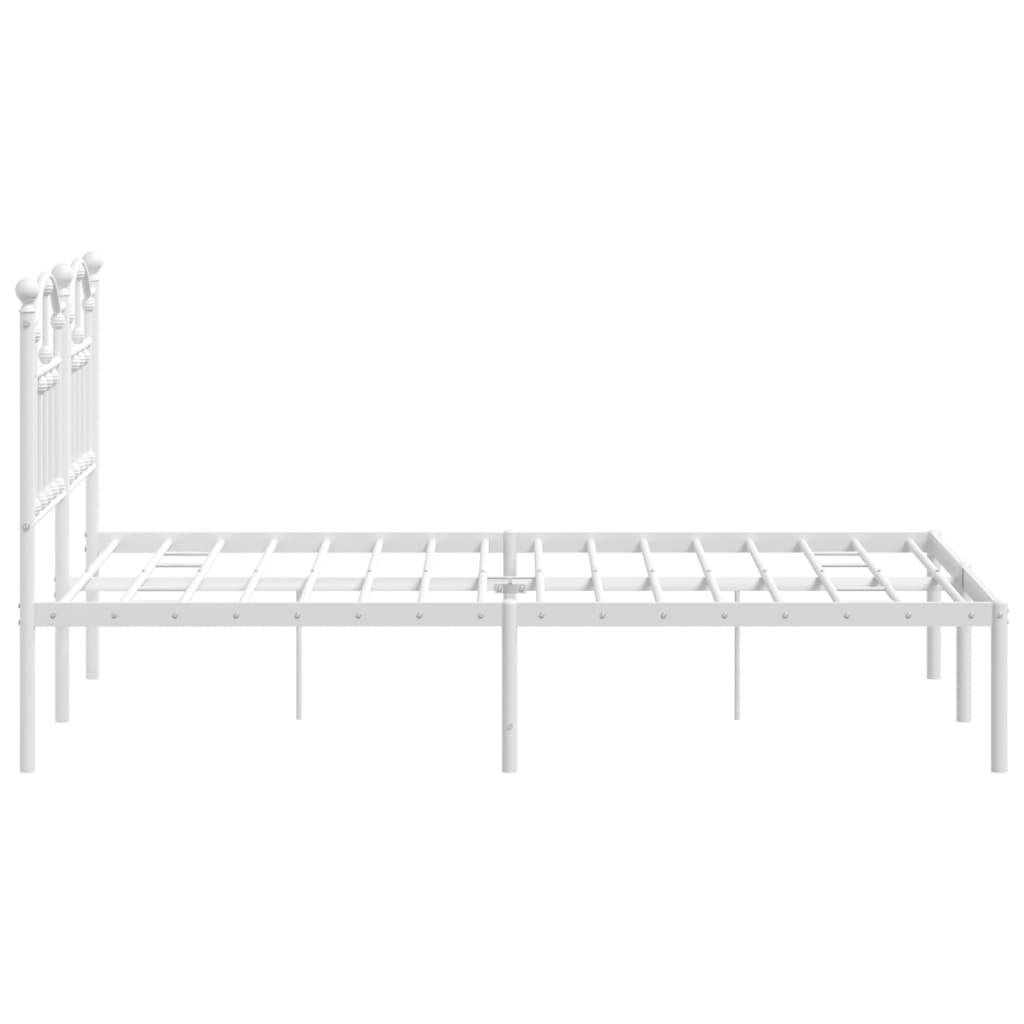 Sengeramme i metall med hodegavl hvit 120x190 cm