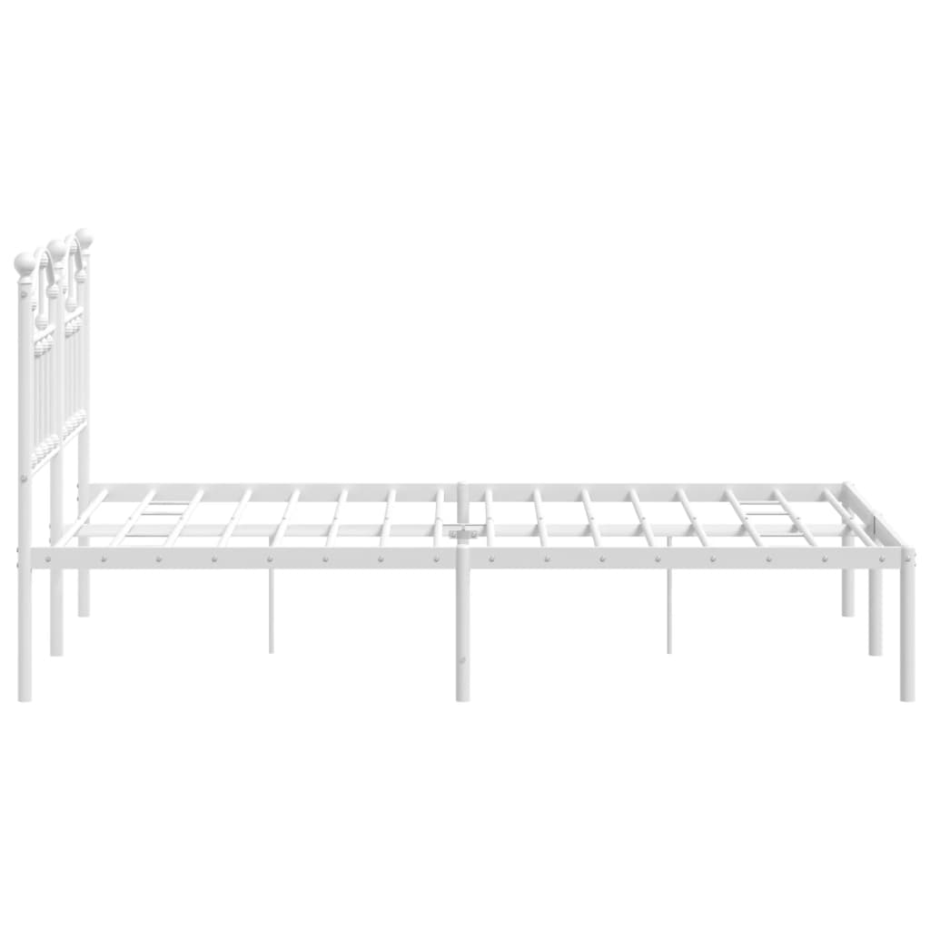 Sengeramme i metall med hodegavl hvit 120x200 cm