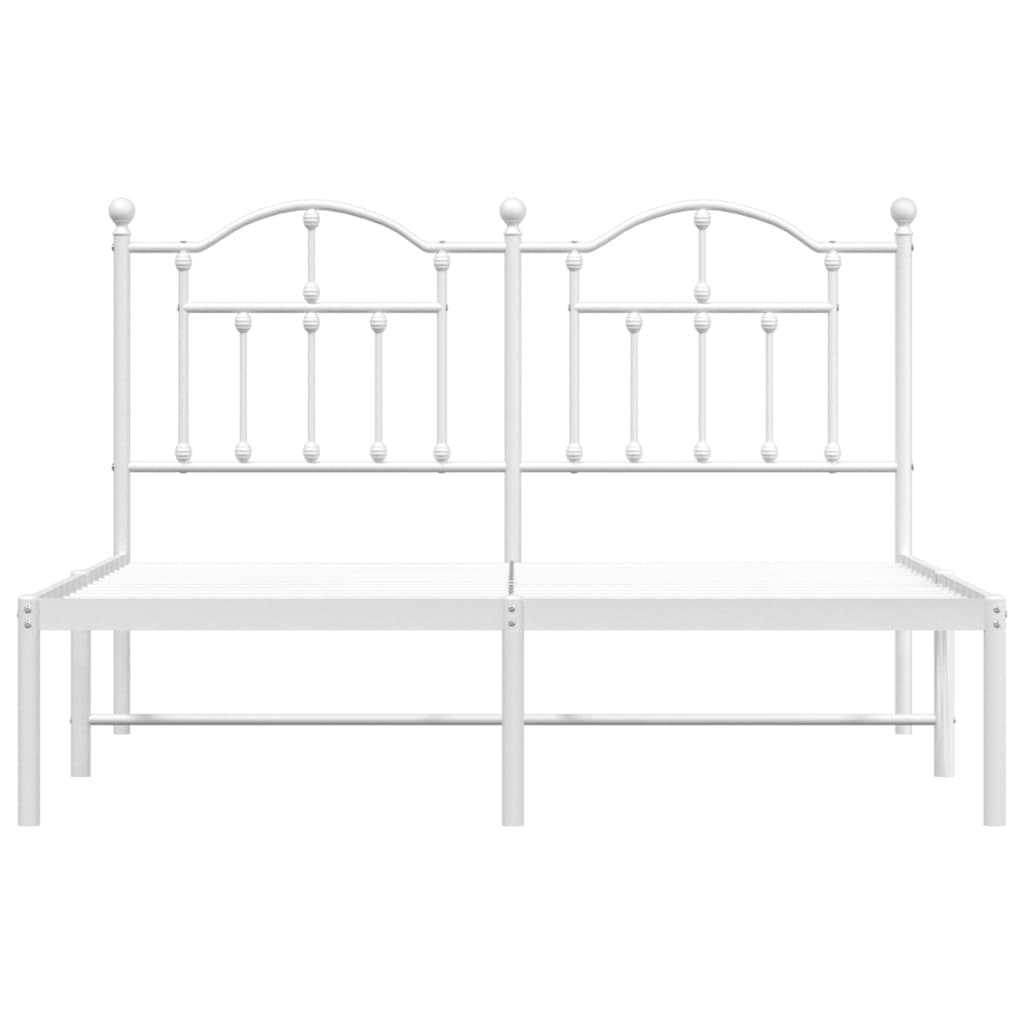 Sengeramme i metall med hodegavl hvit 135x190 cm