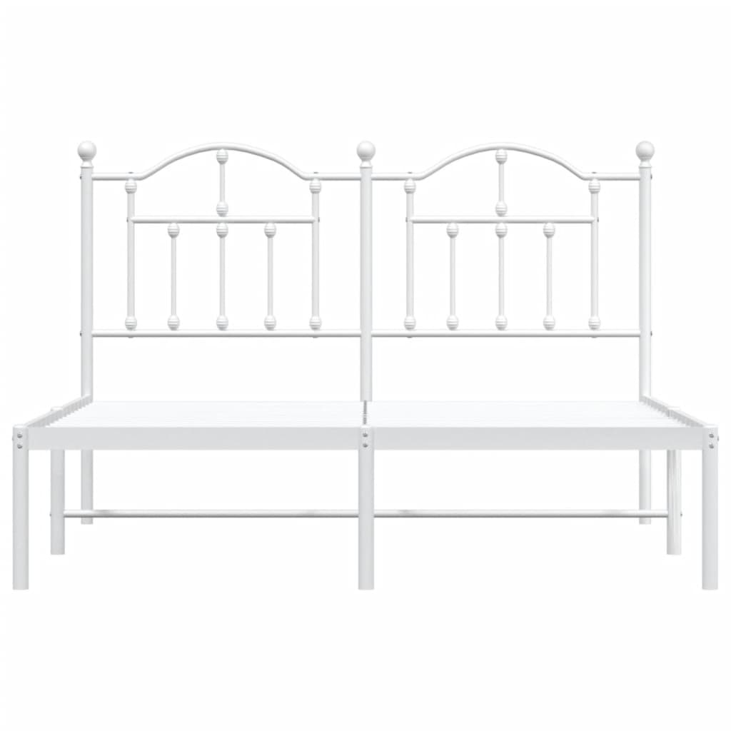 Sengeramme i metall med hodegavl hvit 140x190 cm