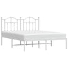 Sengeramme i metall med sengegavl hvit 150x200 cm
