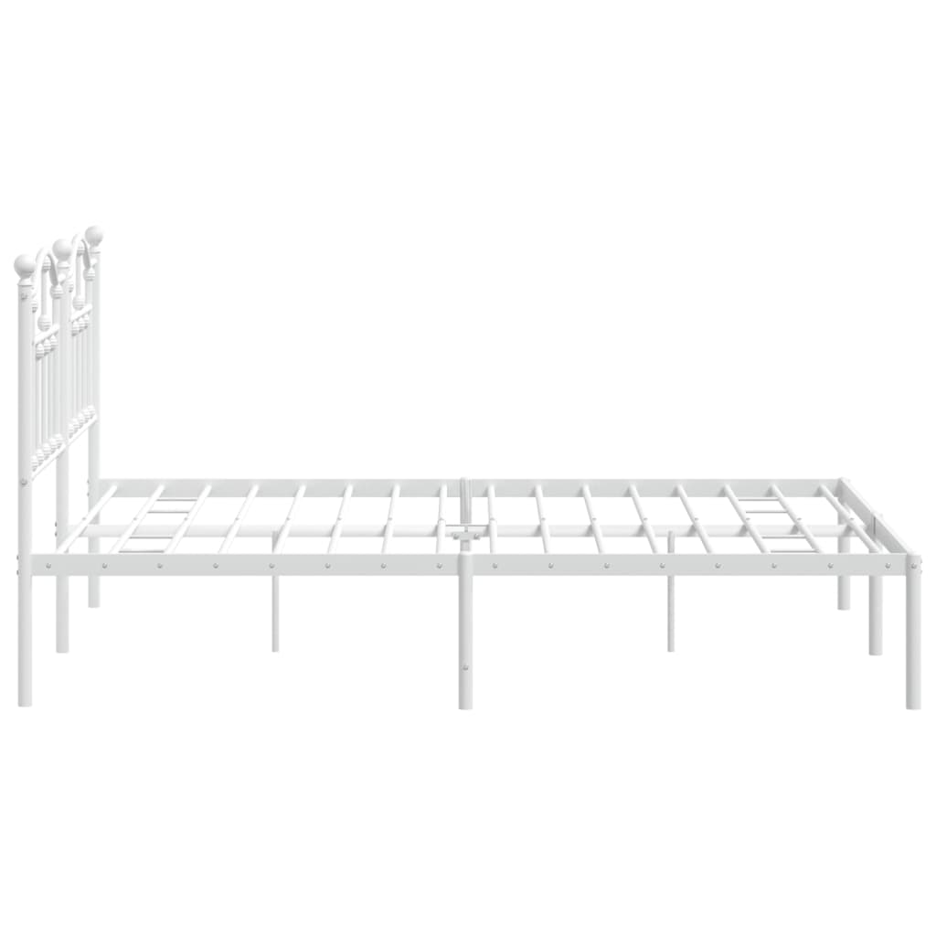 Sengeramme i metall med sengegavl hvit 150x200 cm