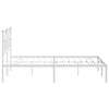 Sengeramme i metall med sengegavl hvit 150x200 cm