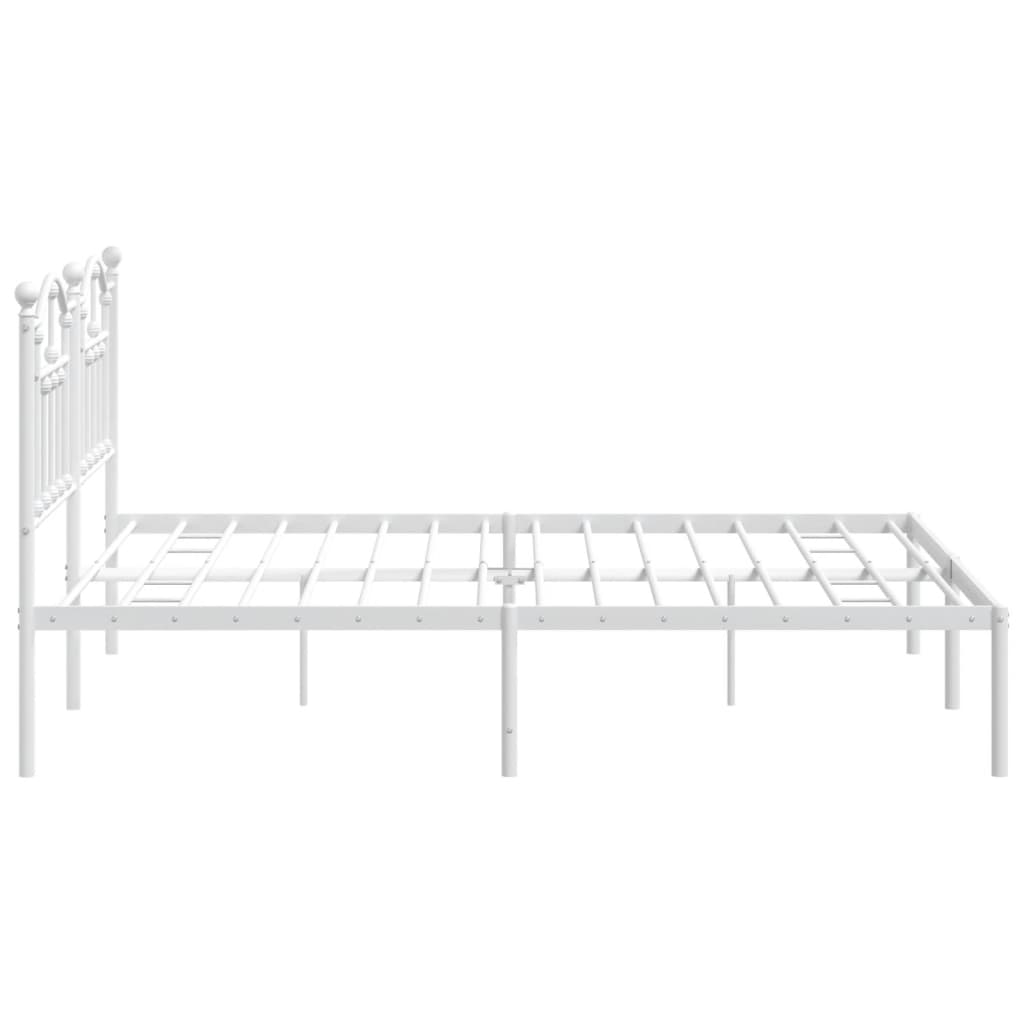 Sengeramme i metall med sengegavl hvit 160x200 cm