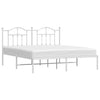 Sengeramme i metall med hodegavl hvit 183x213 cm
