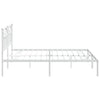Sengeramme i metall med sengegavl hvit 200x200 cm