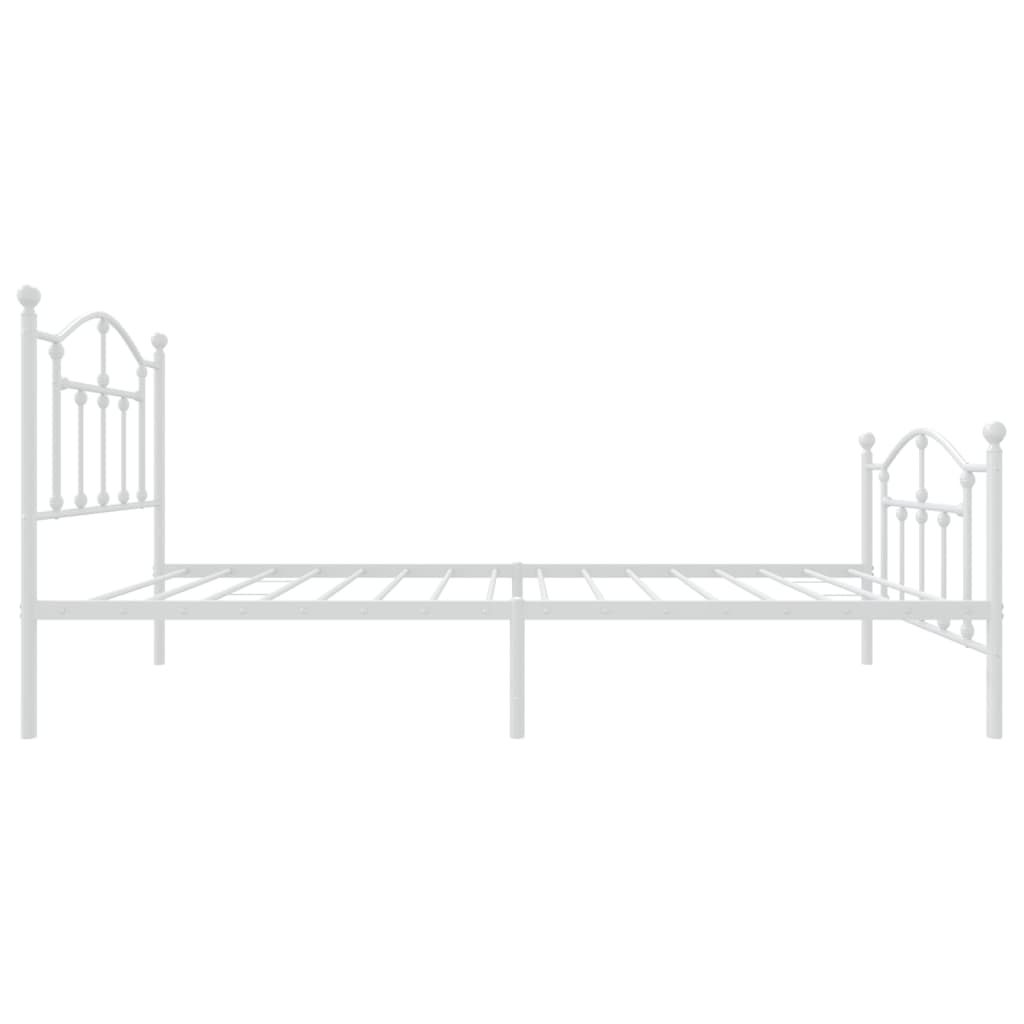 Sengeramme i metall med hode- og fotgavl hvit 90x190 cm