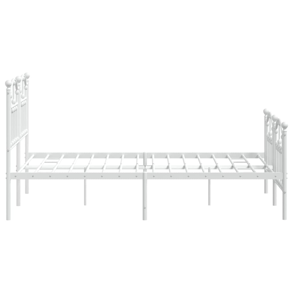 Sengeramme i metall med hode- og fotgavl hvit 120x190 cm