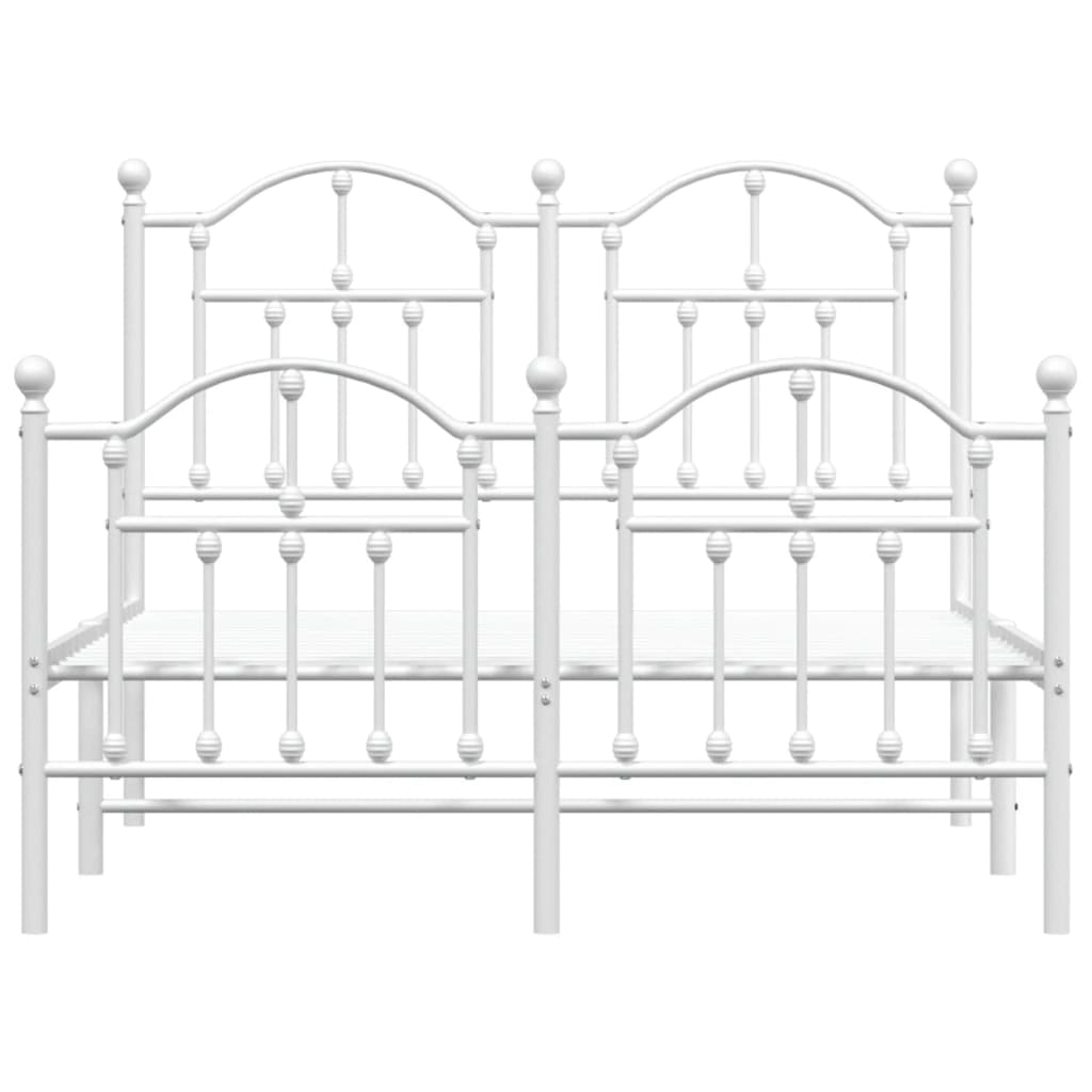 Sengeramme i metall med hode- og fotgavl hvit 120x200 cm